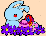 Disegno Coniglietto di Pasqua  pitturato su Principessina Ribellina