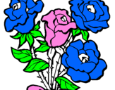 Disegno Mazzo di rose  pitturato su leonard