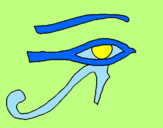 Disegno Occhio di Horus  pitturato su ribbellina98