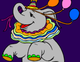 Disegno Elefante con 3 palloncini  pitturato su Erminia