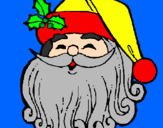 Disegno Faccione Babbo Natale  pitturato su levi6