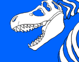 Disegno Scheletro di Tyrannosaurus rex pitturato su PIETRO