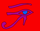 Disegno Occhio di Horus  pitturato su picasso