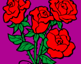 Disegno Mazzo di rose  pitturato su Barbi