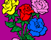 Disegno Mazzo di rose  pitturato su silvia andreani