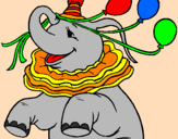 Disegno Elefante con 3 palloncini  pitturato su Principessina Ribellina