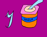 Disegno yogurt pitturato su sofia  saccanelli
