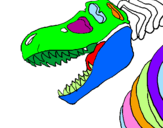 Disegno Scheletro di Tyrannosaurus rex pitturato su carmelo