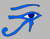 Disegno Occhio di Horus  pitturato su SISSI