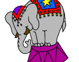 Disegno Elefante in scena  pitturato su thomas