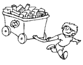 Disegno Piccolo riciclatore  pitturato su candy