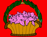 Disegno Paniere di fiori 4 pitturato su d.b.99 31 05