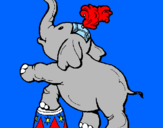 Disegno Elefante  pitturato su cris