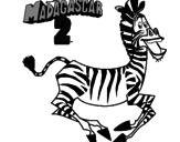 Disegno Madagascar 2 Marty pitturato su baltazar