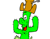 Disegno Cactus con il cappello  pitturato su PIERLUIGI  ZANON