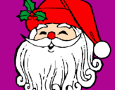 Disegno Faccione Babbo Natale  pitturato su LETIZIA