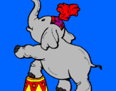 Disegno Elefante  pitturato su alice