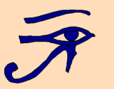 Disegno Occhio di Horus  pitturato su irene