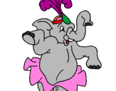 Disegno Elefante che balla  pitturato su sara e marty