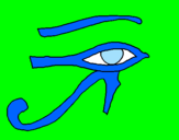 Disegno Occhio di Horus  pitturato su letizia
