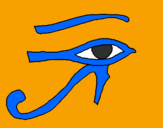 Disegno Occhio di Horus  pitturato su Mariagrazia