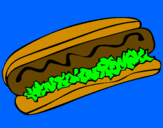 Disegno Hot dog pitturato su azzurra99