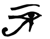Disegno Occhio di Horus  pitturato su jessica