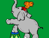 Disegno Elefante  pitturato su Snoopy