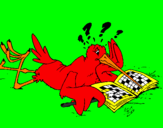 Disegno La cicogna gioca con vari passatempi  pitturato su ida