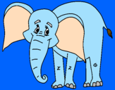 Disegno Elefante felice  pitturato su lorenzo