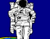 Disegno Astronauta  pitturato su ACOLOREstar