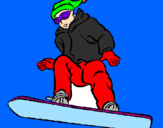 Disegno Snowboard pitturato su Lori