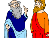 Disegno Socrate e Platone pitturato su xs francesco dj