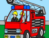 Disegno Camion dei Pompieri  pitturato su ILENIA