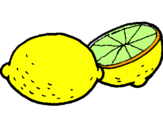 Disegno limone  pitturato su emilio