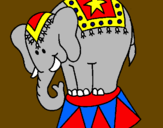 Disegno Elefante in scena  pitturato su pietro e zia