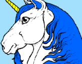 Disegno Testa di unicorno  pitturato su alice