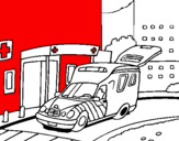 Disegno Ambulanza nell'ospedale  pitturato su VALE11