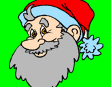 Disegno Faccione Babbo Natale  pitturato su benny c.
