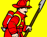 Disegno Pompiere  pitturato su davide