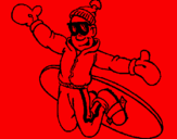 Disegno Salto con lo snowboard pitturato su vittorio napoletano