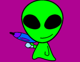 Disegno Alieno II pitturato su costanza