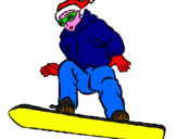 Disegno Snowboard pitturato su jana