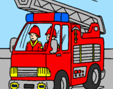Disegno Camion dei Pompieri  pitturato su pier
