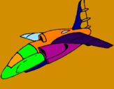Disegno Nave in fase di atterraggio pitturato su .luigi