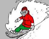 Disegno Discesa in snowboard  pitturato su lore5934