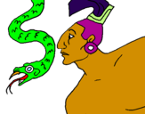 Disegno Serpente e guerriero pitturato su jasmine