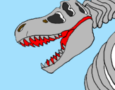 Disegno Scheletro di Tyrannosaurus rex pitturato su DEVIK