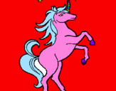 Disegno Unicorno pitturato su michel