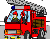 Disegno Camion dei Pompieri  pitturato su GIACOMO STORNELLO